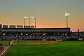 The third base stands as seen from right field on September 3, 2011