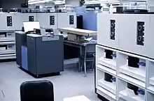 IBM 2314s with removable disk packs and empty covers on top