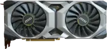 The image shows the radiator surface of the GeForce RTX 2080 VENTUS OC by MSI