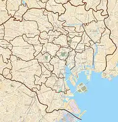 Location of the Hokozaki Building within Tokyo