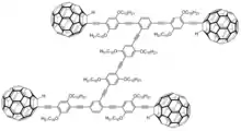 A nanocar with C60 fullerenes as wheels