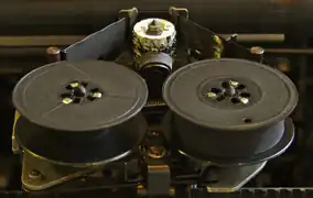 Closeup of a well-worn type element